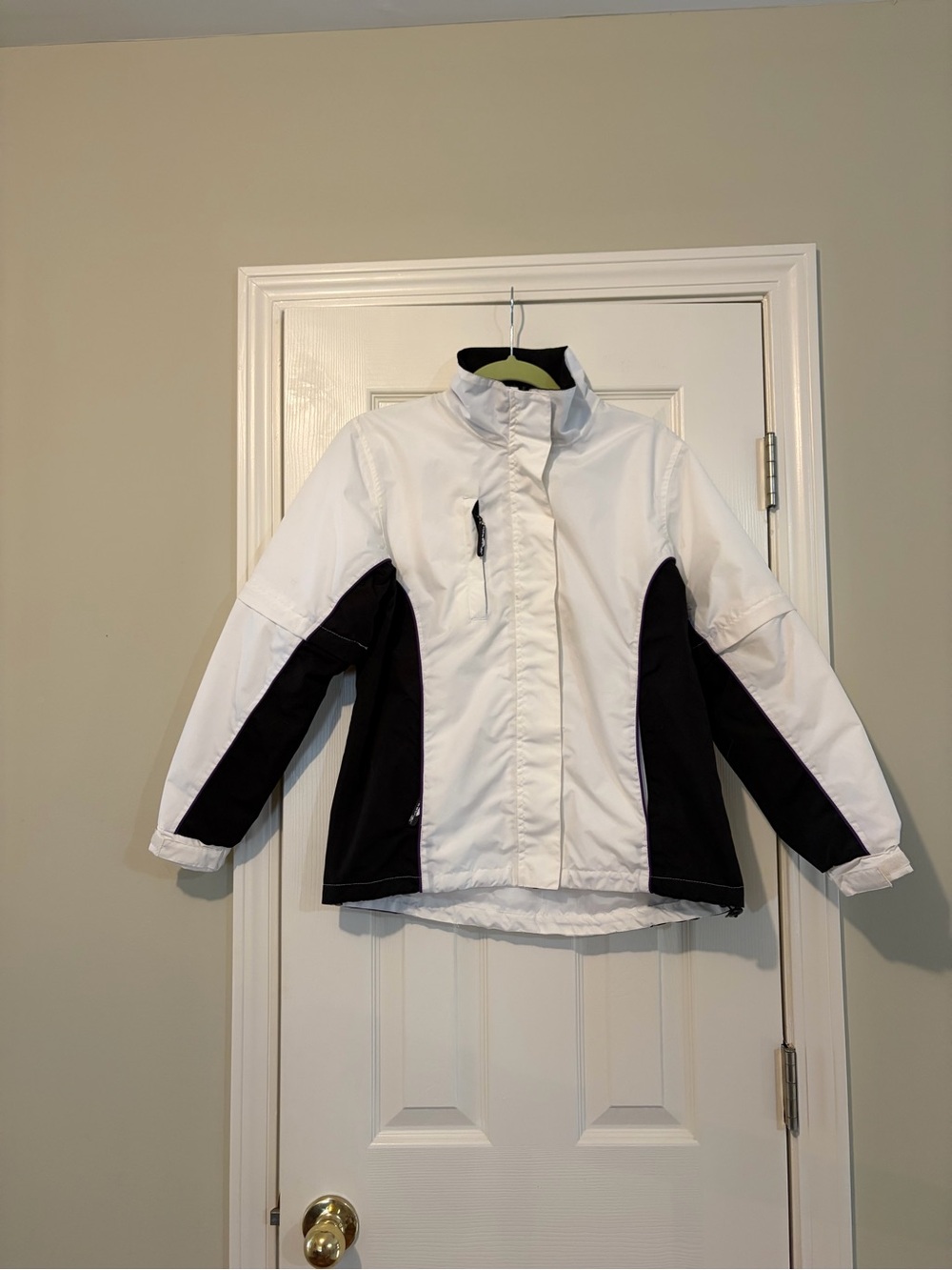 The Weather Company Womens XS White/Black Windbreaker/Rain Jacket Full Zip